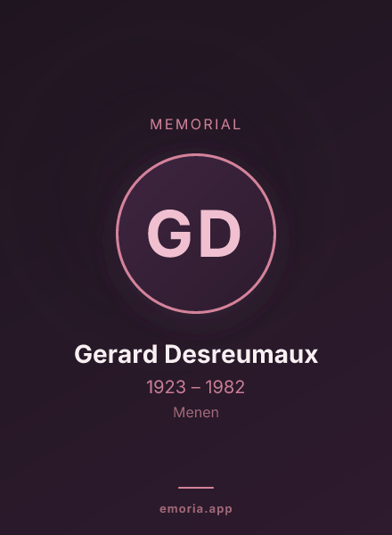 Memorial portrait of Gerard Desreumaux
