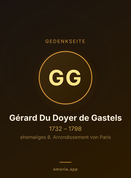 Gedenkportrait von Gérard Du Doyer de Gastels