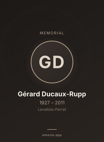 Memorial portrait of Gérard Ducaux-Rupp