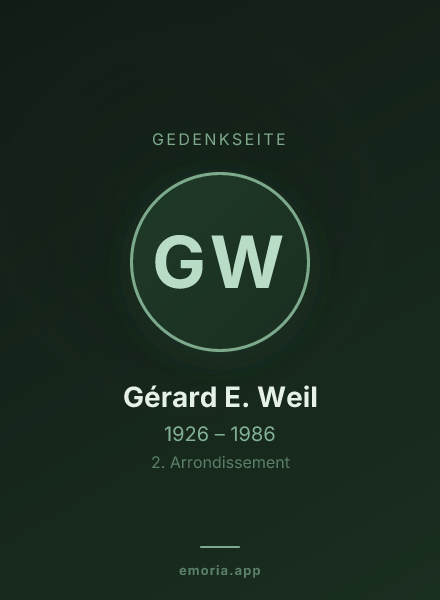Gedenkportrait von Gérard E. Weil