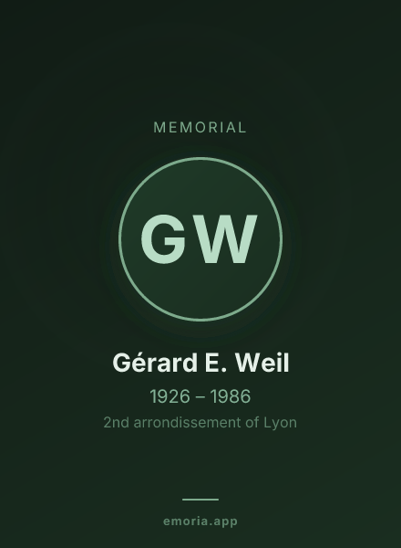 Memorial portrait of Gérard E. Weil