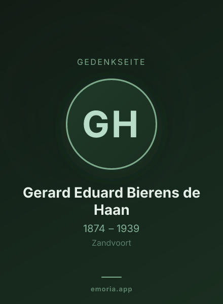 Gedenkportrait von Gerard Eduard Bierens de Haan