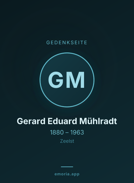 Gedenkportrait von Gerard Eduard Mühlradt