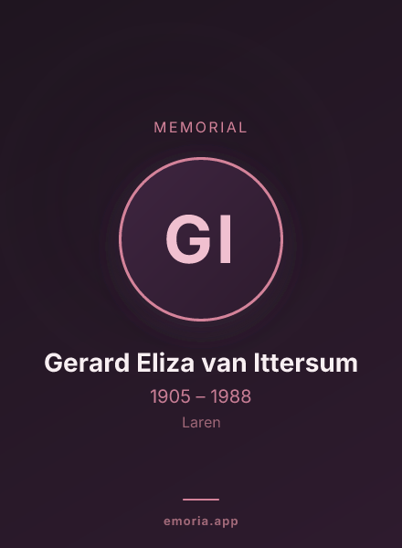 Memorial portrait of Gerard Eliza van Ittersum
