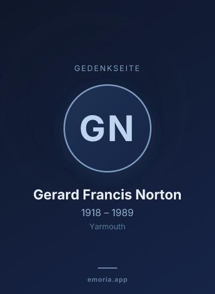 Gedenkportrait von Gerard Francis Norton