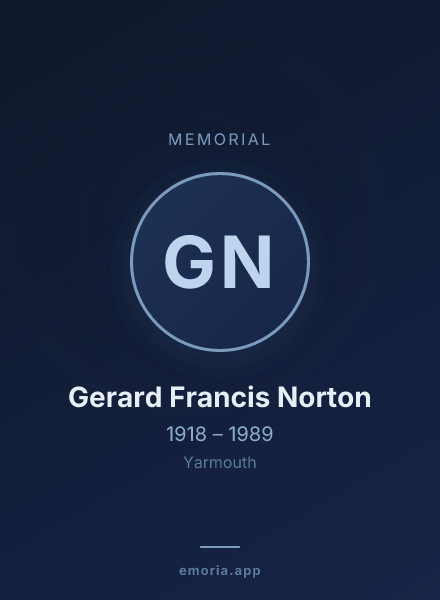 Memorial portrait of Gerard Francis Norton