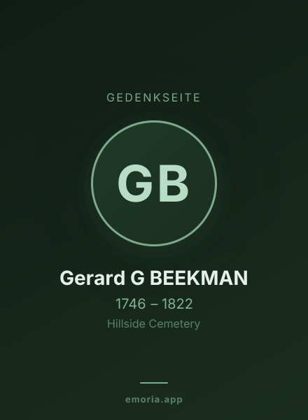 Gedenkportrait von Gerard G BEEKMAN