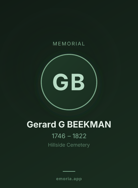 Memorial portrait of Gerard G BEEKMAN
