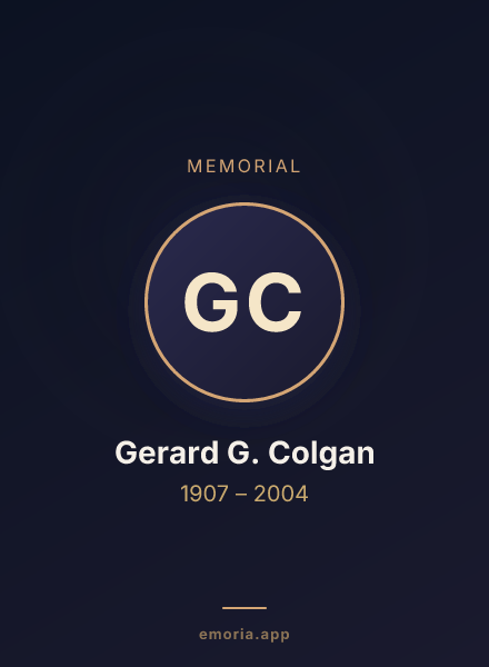 Memorial portrait of Gerard G. Colgan