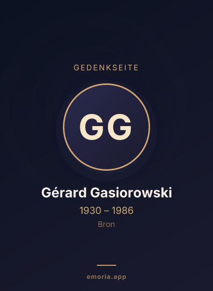 Gedenkportrait von Gérard Gasiorowski