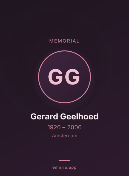 Memorial portrait of Gerard Geelhoed