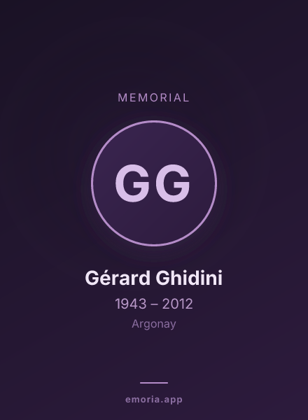 Memorial portrait of Gérard Ghidini