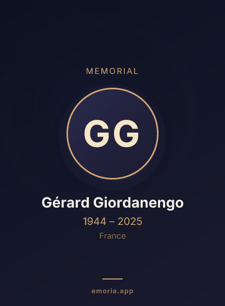 Memorial portrait of Gérard Giordanengo
