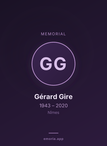 Memorial portrait of Gérard Gire