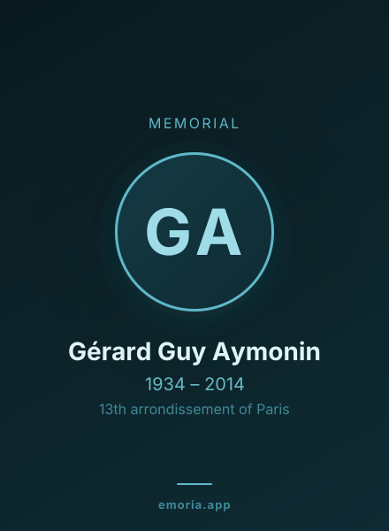 Memorial portrait of Gérard Guy Aymonin