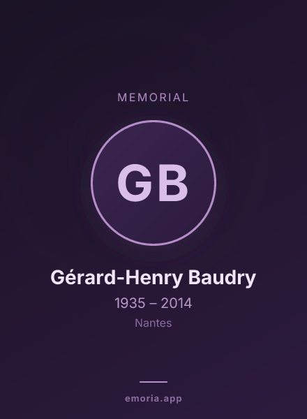 Memorial portrait of Gérard-Henry Baudry