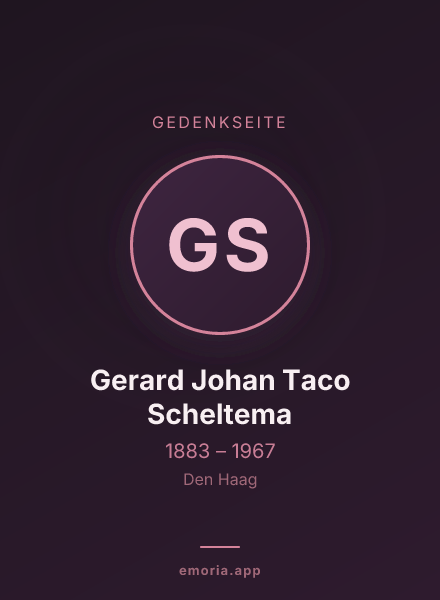 Gedenkportrait von Gerard Johan Taco Scheltema
