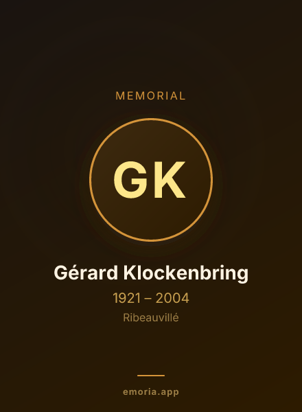 Memorial portrait of Gérard Klockenbring