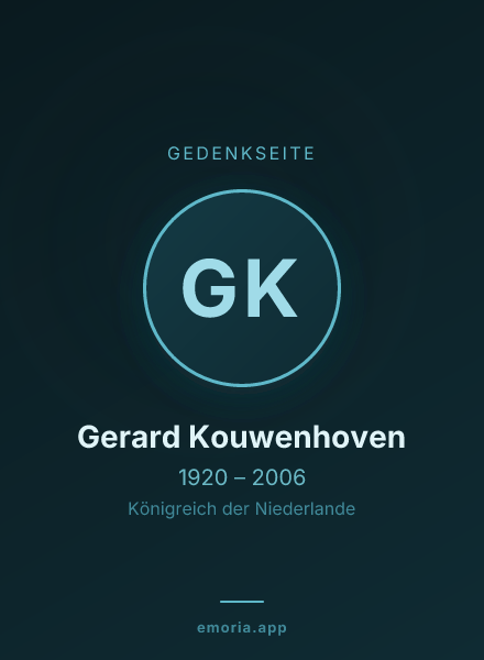 Gedenkportrait von Gerard Kouwenhoven
