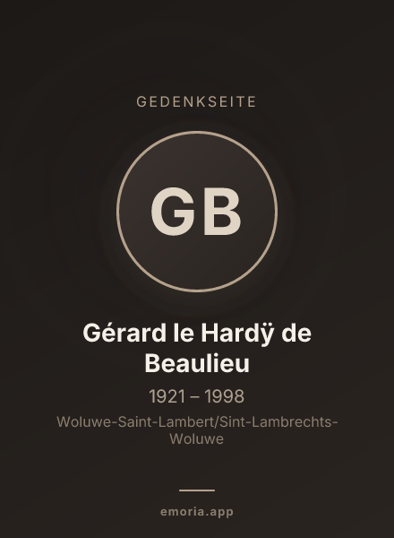 Gedenkportrait von Gérard le Hardÿ de Beaulieu