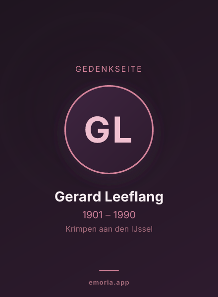 Gedenkportrait von Gerard Leeflang