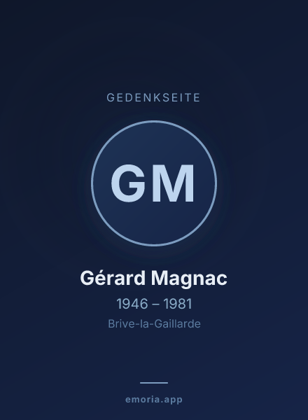 Gedenkportrait von Gérard Magnac