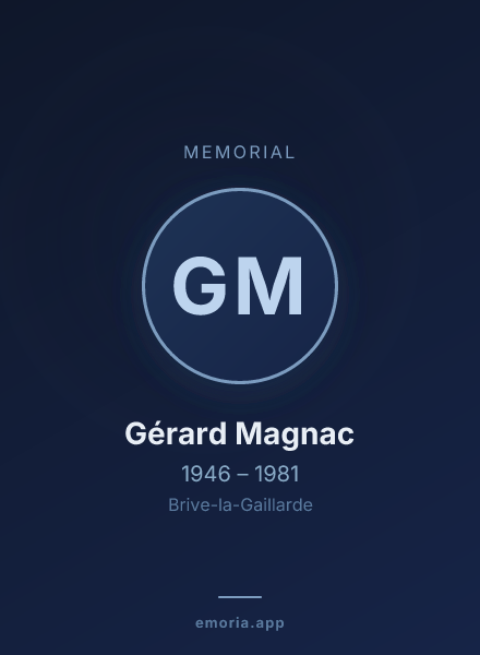 Memorial portrait of Gérard Magnac