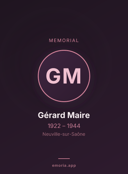 Memorial portrait of Gérard Maire