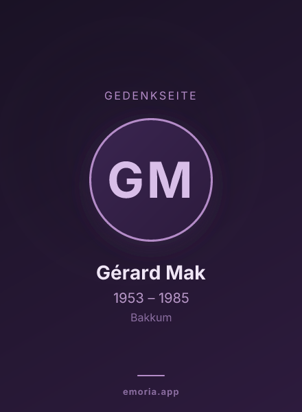 Gedenkportrait von Gérard Mak