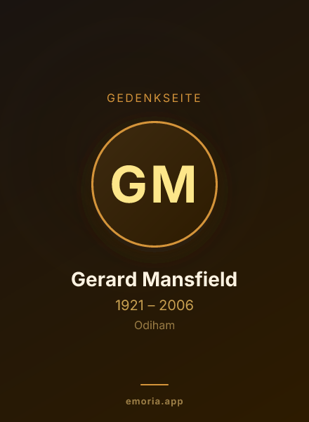 Gedenkportrait von Gerard Mansfield