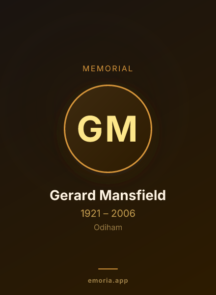 Memorial portrait of Gerard Mansfield