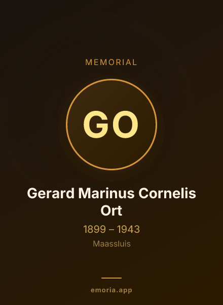 Memorial portrait of Gerard Marinus Cornelis Ort