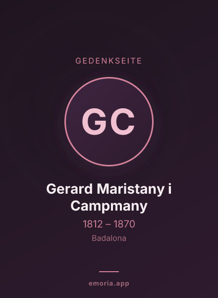 Gedenkportrait von Gerard Maristany i Campmany