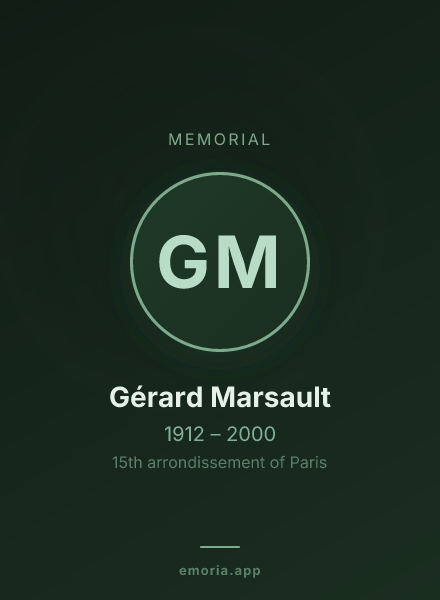 Memorial portrait of Gérard Marsault