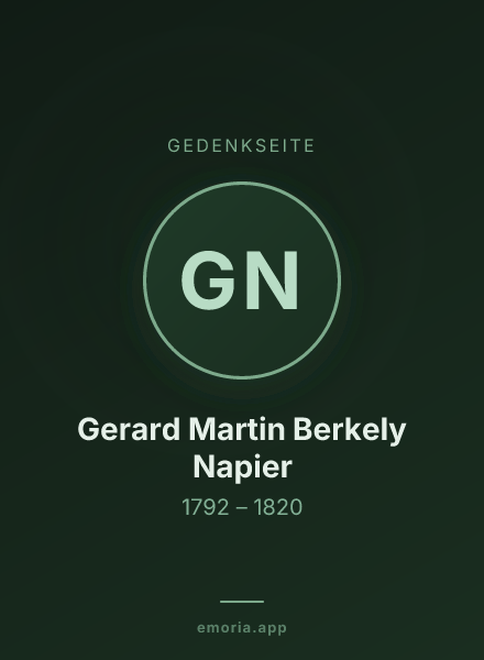 Gedenkportrait von Gerard Martin Berkely Napier