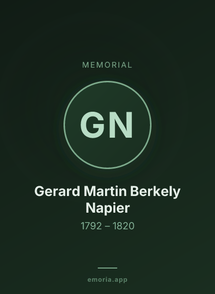 Memorial portrait of Gerard Martin Berkely Napier