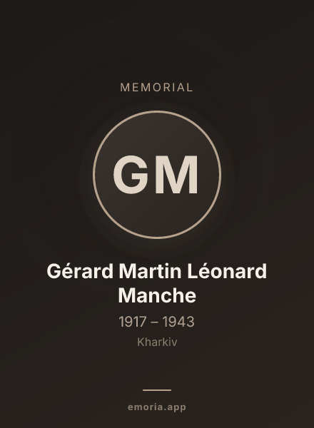 Memorial portrait of Gérard Martin Léonard Manche