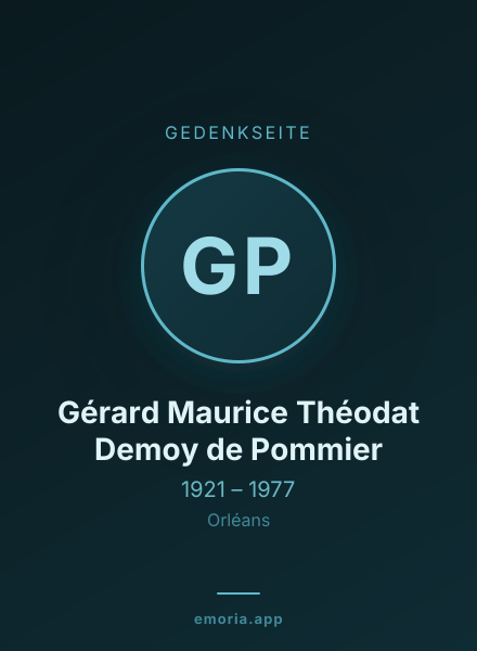 Gedenkportrait von Gérard Maurice Théodat Demoy de Pommier