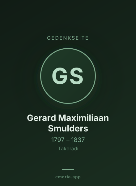 Gedenkportrait von Gerard Maximiliaan Smulders