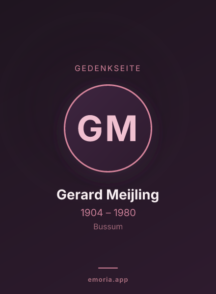 Gedenkportrait von Gerard Meijling