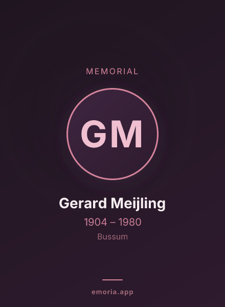 Memorial portrait of Gerard Meijling