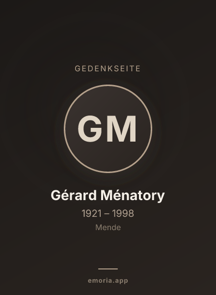 Gedenkportrait von Gérard Ménatory