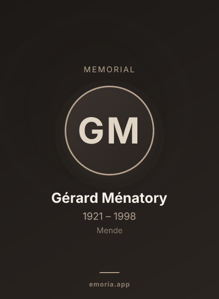 Memorial portrait of Gérard Ménatory