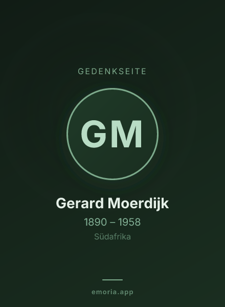 Gedenkportrait von Gerard Moerdijk