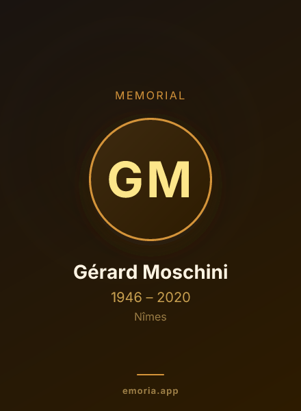 Memorial portrait of Gérard Moschini