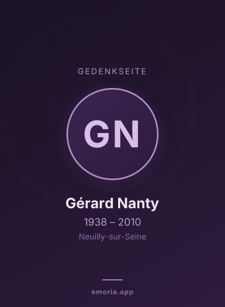 Gedenkportrait von Gérard Nanty