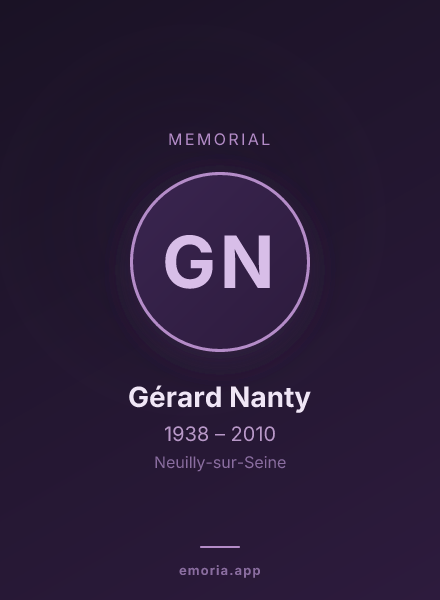 Memorial portrait of Gérard Nanty