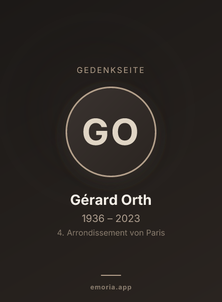 Gedenkportrait von Gérard Orth