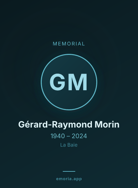 Memorial portrait of Gérard-Raymond Morin