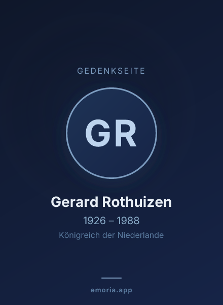 Gedenkportrait von Gerard Rothuizen